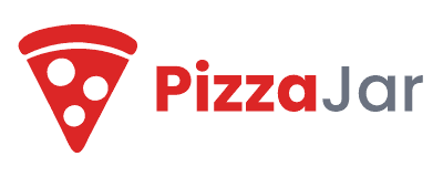 PizzaJar logo — pizza slice icon with the PizzaJar wordmark